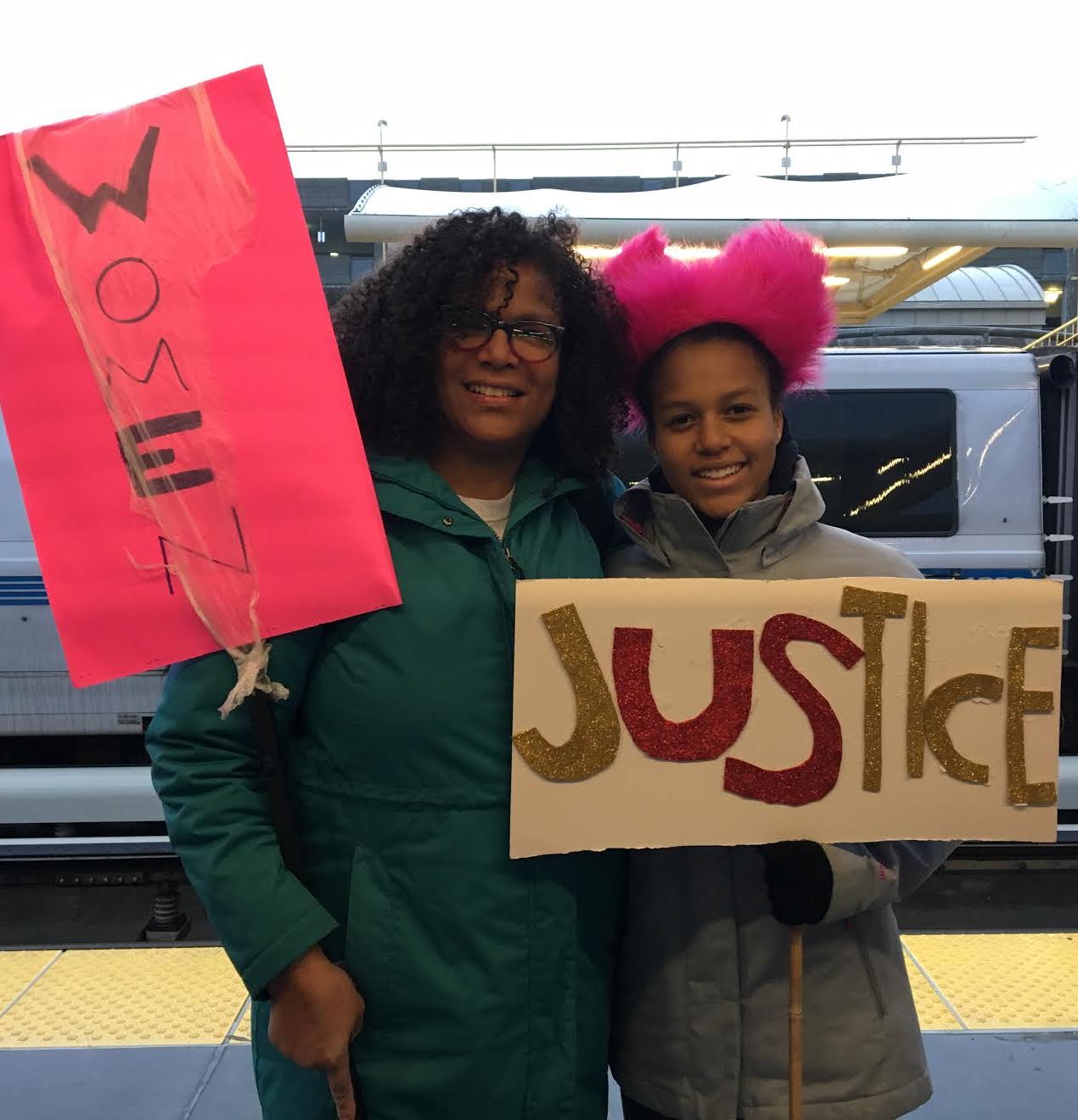 Dr. Somersille with her daughter at the Women's March in SF.